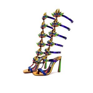 Christian Louboutin Marvel Sea Warrior 100 Knee High Gladiator Sandals 35.5